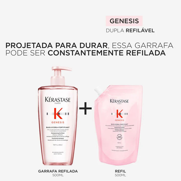 Kit Kérastase Shampoo Bain Hydra-fortifiant com refil - Image 6