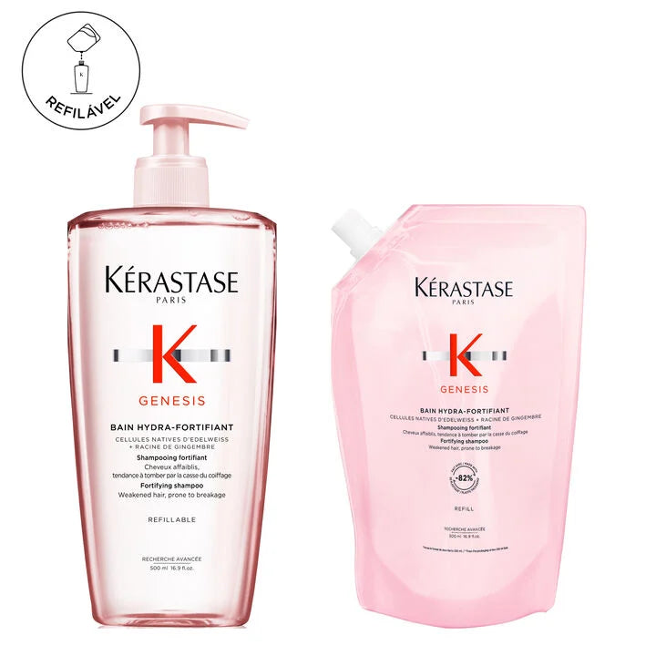Kit Kérastase Shampoo Bain Hydra-fortifiant com refil - Image 2